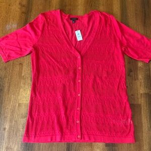 Talbots Red Button-Down Shirt